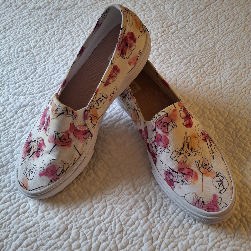 Keds Floral Canvas Slip Ons